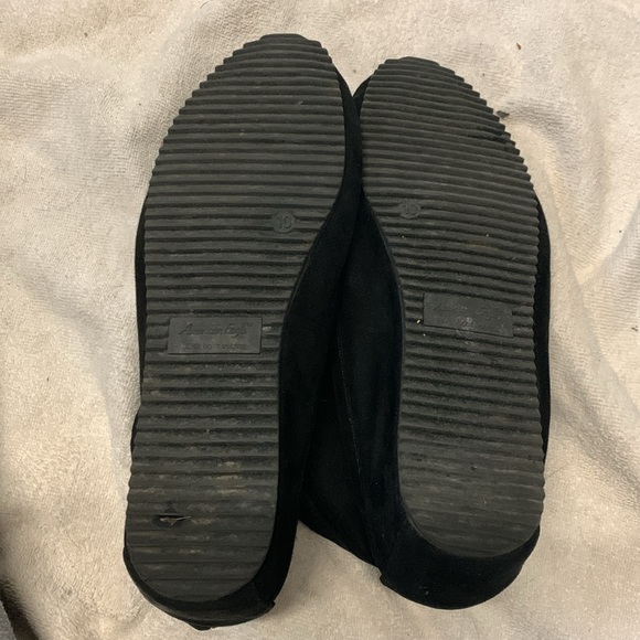 American Eagle Ankle Boot, Black Faux Suede Lace up Wedge Heel, size 10 - Picture 2 of 5